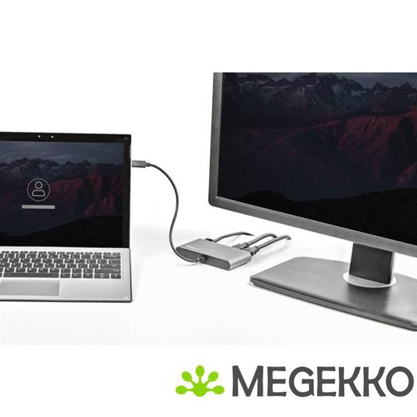 Grote foto startech.com tb3dkm2hdl notebook dock poortreplicator bedraad thunderbolt 3 grijs computers en software overige computers en software