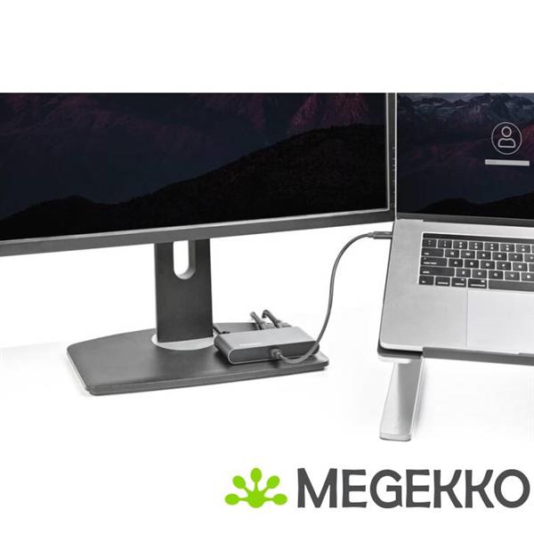 Grote foto startech.com tb3dkm2hdl notebook dock poortreplicator bedraad thunderbolt 3 grijs computers en software overige computers en software