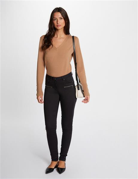 Grote foto trui met lange mouwen en v hals 242 mgold camel kleding dames overige kledingstukken