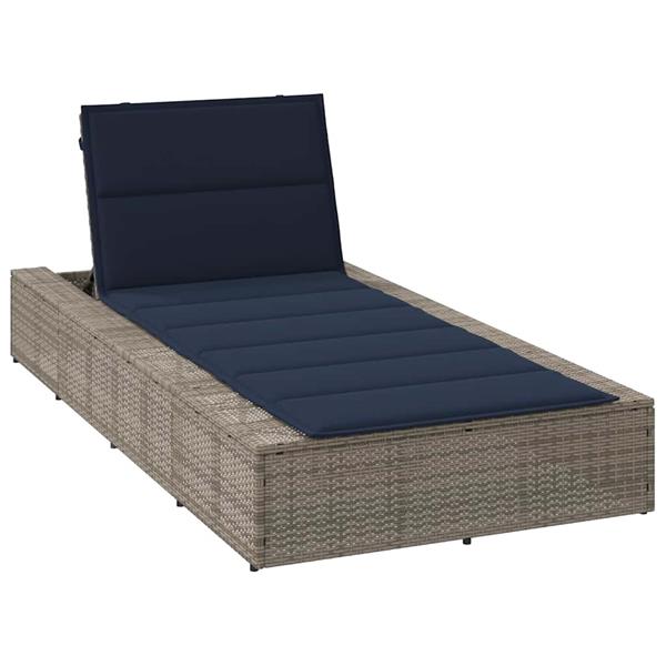 Grote foto vidaxl ligbed met zwevend kussen poly rattan grijs tuin en terras tuinmeubelen