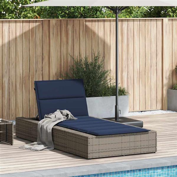 Grote foto vidaxl ligbed met zwevend kussen poly rattan grijs tuin en terras tuinmeubelen