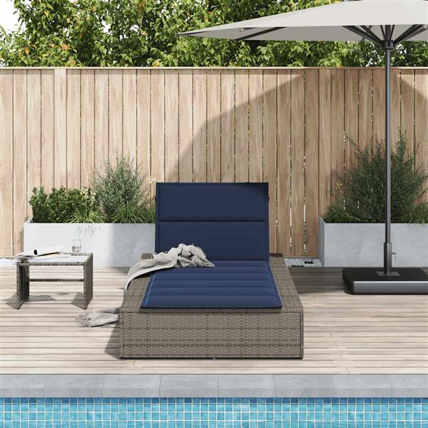 Grote foto vidaxl ligbed met zwevend kussen poly rattan grijs tuin en terras tuinmeubelen