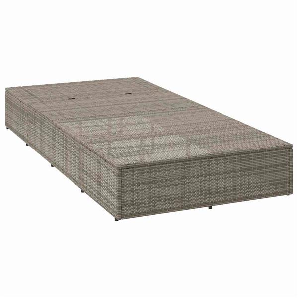 Grote foto vidaxl ligbed met zwevend kussen poly rattan grijs tuin en terras tuinmeubelen