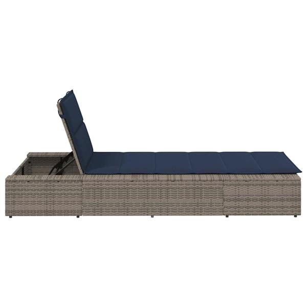 Grote foto vidaxl ligbed met zwevend kussen poly rattan grijs tuin en terras tuinmeubelen