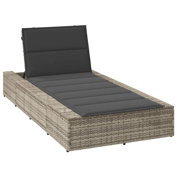 Grote foto vidaxl ligbed met zwevend kussen poly rattan lichtgrijs tuin en terras tuinmeubelen