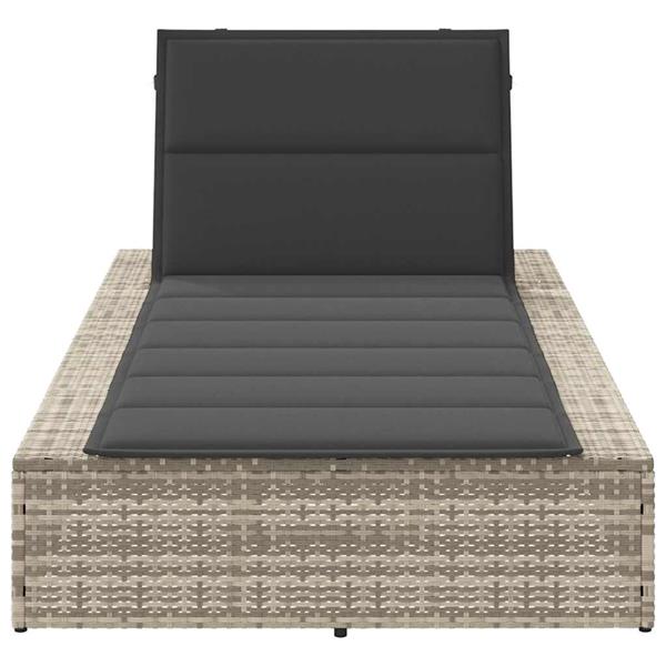 Grote foto vidaxl ligbed met zwevend kussen poly rattan lichtgrijs tuin en terras tuinmeubelen