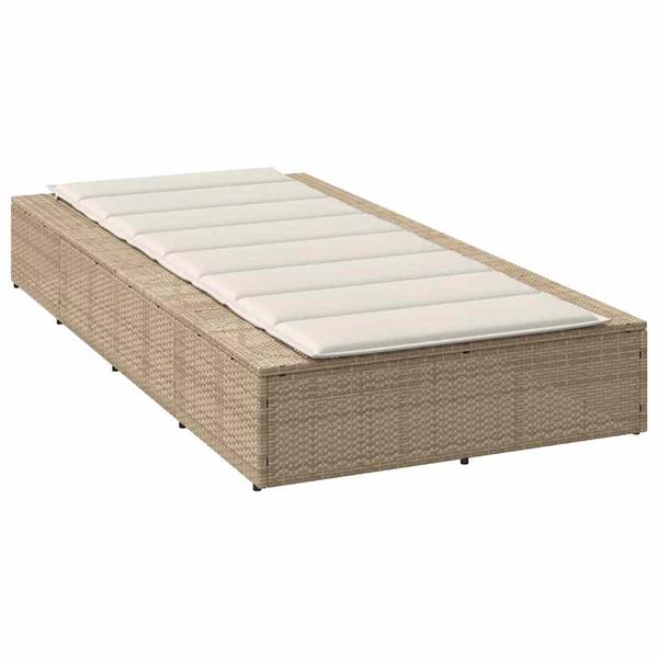 Grote foto vidaxl ligbed met zwevend kussen poly rattan beige tuin en terras tuinmeubelen