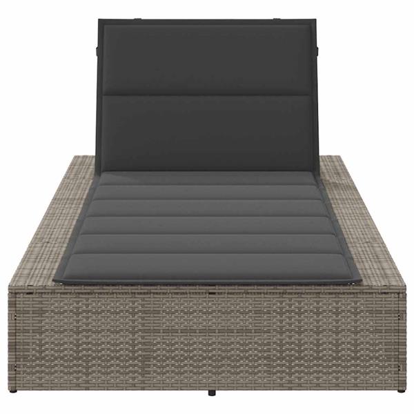 Grote foto vidaxl ligbed met zwevend kussen poly rattan grijs tuin en terras tuinmeubelen