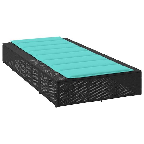 Grote foto vidaxl ligbed met zwevend kussen poly rattan zwart tuin en terras tuinmeubelen