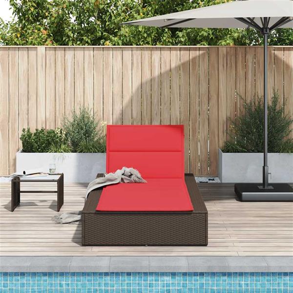 Grote foto vidaxl ligbed met zwevend kussen poly rattan bruin tuin en terras tuinmeubelen