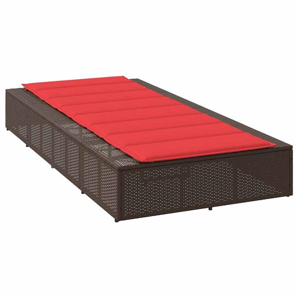 Grote foto vidaxl ligbed met zwevend kussen poly rattan bruin tuin en terras tuinmeubelen