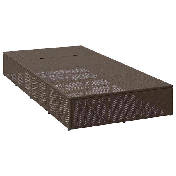 Grote foto vidaxl ligbed met zwevend kussen poly rattan bruin tuin en terras tuinmeubelen