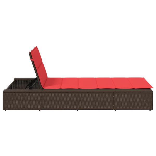 Grote foto vidaxl ligbed met zwevend kussen poly rattan bruin tuin en terras tuinmeubelen