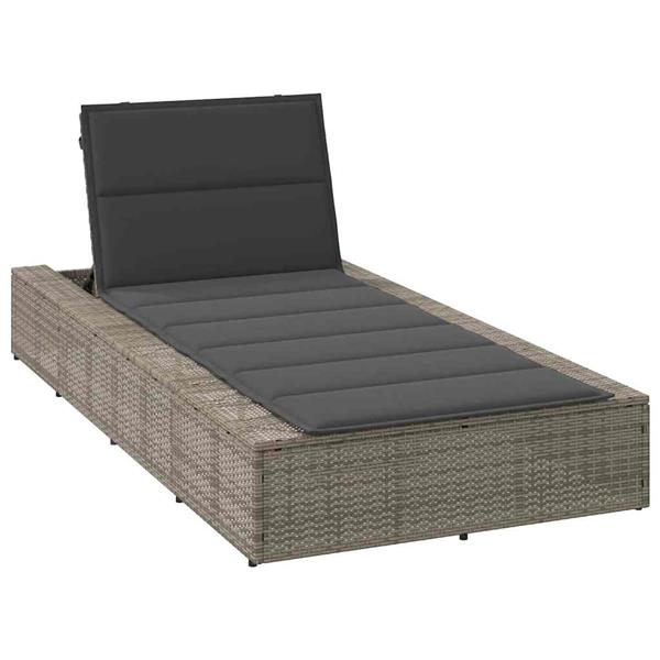 Grote foto vidaxl ligbed met zwevend kussen poly rattan grijs tuin en terras tuinmeubelen
