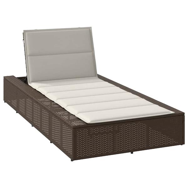 Grote foto vidaxl ligbed met zwevend kussen poly rattan bruin tuin en terras tuinmeubelen