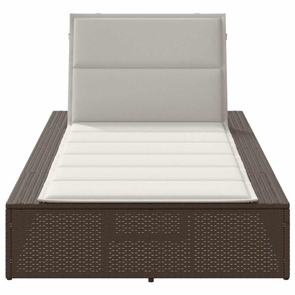 Grote foto vidaxl ligbed met zwevend kussen poly rattan bruin tuin en terras tuinmeubelen