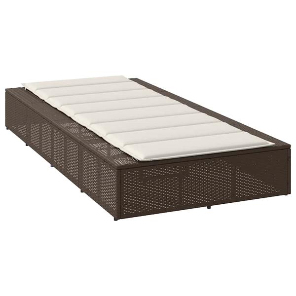 Grote foto vidaxl ligbed met zwevend kussen poly rattan bruin tuin en terras tuinmeubelen