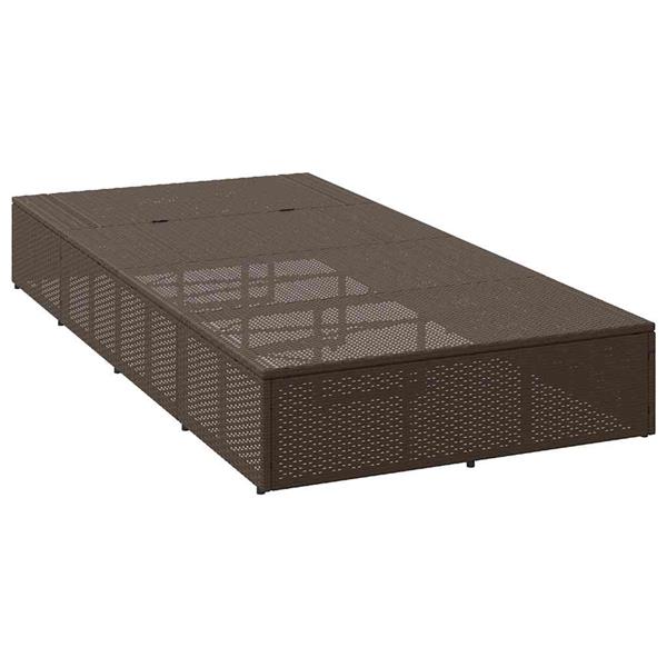 Grote foto vidaxl ligbed met zwevend kussen poly rattan bruin tuin en terras tuinmeubelen