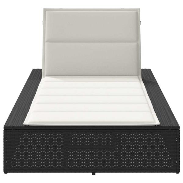 Grote foto vidaxl ligbed met zwevend kussen poly rattan zwart tuin en terras tuinmeubelen