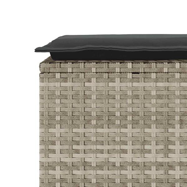 Grote foto vidaxl tuinbank met kussen 110x40x44 cm poly rattan lichtgrijs tuin en terras tuinmeubelen