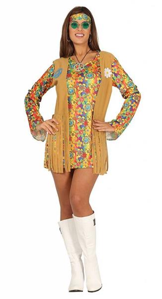 Grote foto hippie 60s kostuum bruin dames verzamelen overige verzamelingen