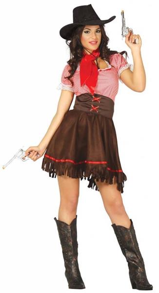 Grote foto cowgirl jurk bruin dames verzamelen overige verzamelingen