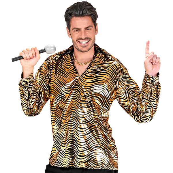 Grote foto disco 70s shirt goud heren tijgerprint verzamelen overige verzamelingen