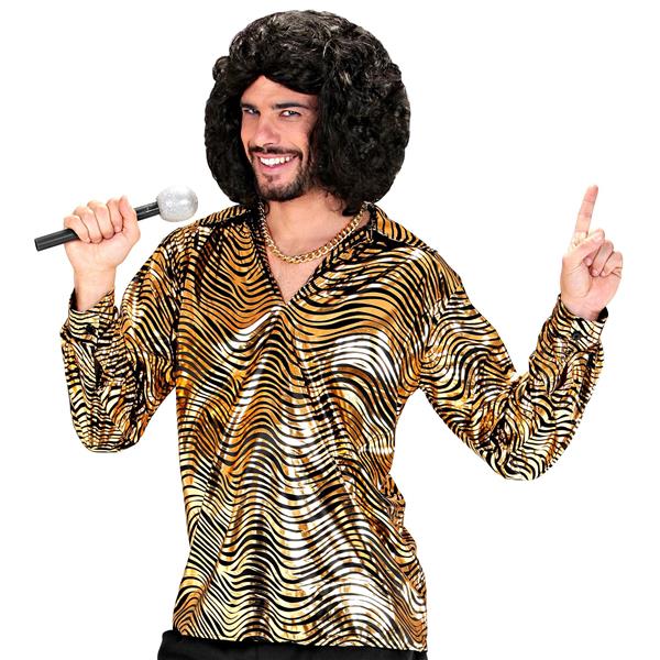 Grote foto disco 70s shirt goud heren tijgerprint verzamelen overige verzamelingen