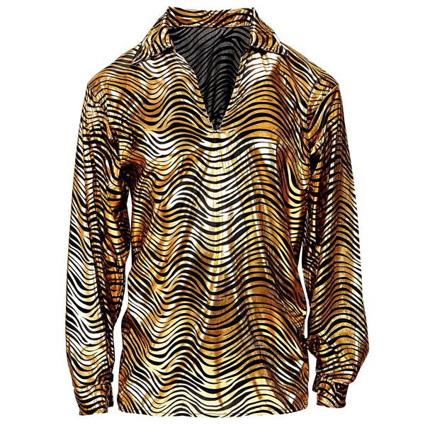 Grote foto disco 70s shirt goud heren tijgerprint verzamelen overige verzamelingen