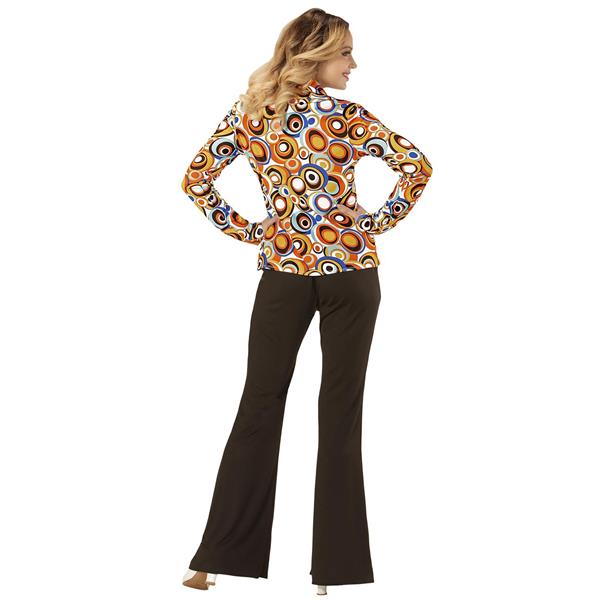 Grote foto disco 70s blouse blauw oranje dames verzamelen overige verzamelingen