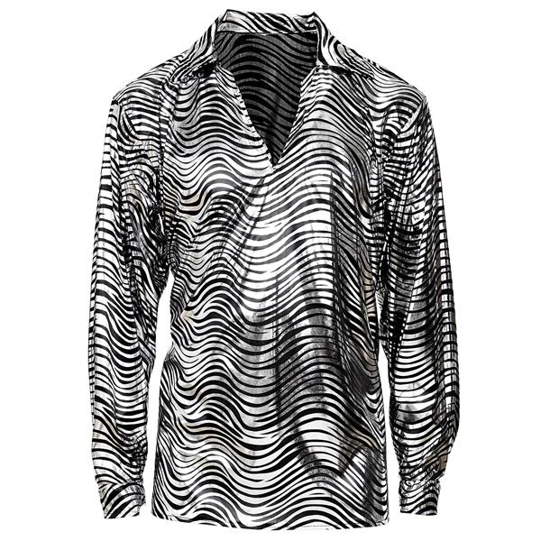Grote foto disco 70s shirt zilver heren tijgerprint verzamelen overige verzamelingen
