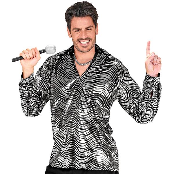 Grote foto disco 70s shirt zilver heren tijgerprint verzamelen overige verzamelingen