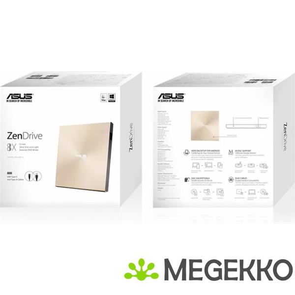 Grote foto asus optical zendrive u9m goud computers en software overige computers en software