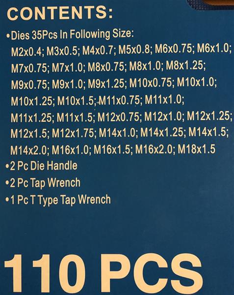 Grote foto tap en draadsnijset 110dlg. 2 modellen doe het zelf en verbouw handgereedschap