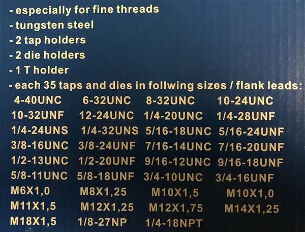 Grote foto tap en draadsnijset 110dlg. 2 modellen doe het zelf en verbouw handgereedschap