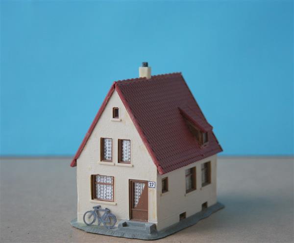 Grote foto huis met klassieke gordijnen h0 nh1284 hobby en vrije tijd h0