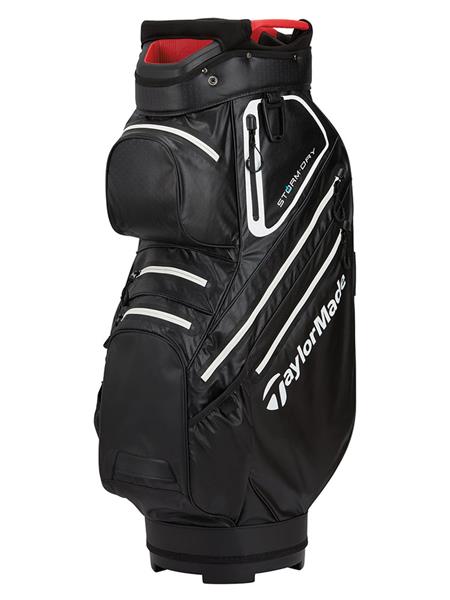 Grote foto taylormade stormdry waterproof cartbag black white red sport en fitness golf
