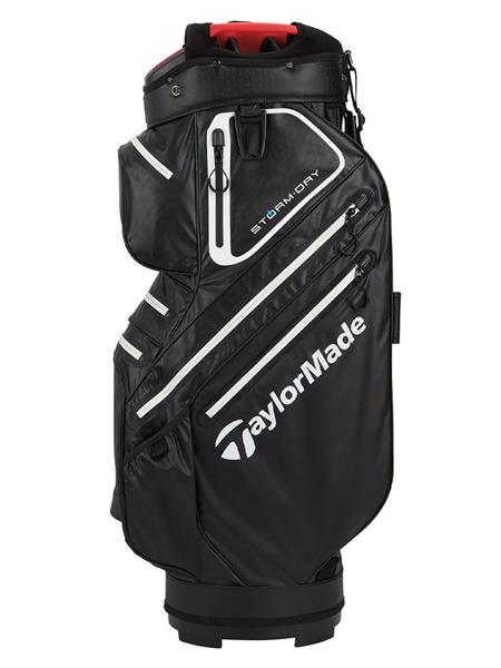 Grote foto taylormade stormdry waterproof cartbag black white red sport en fitness golf