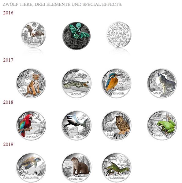 Grote foto oostenrijk 3 euro 2017 tijger verzamelen munten overige