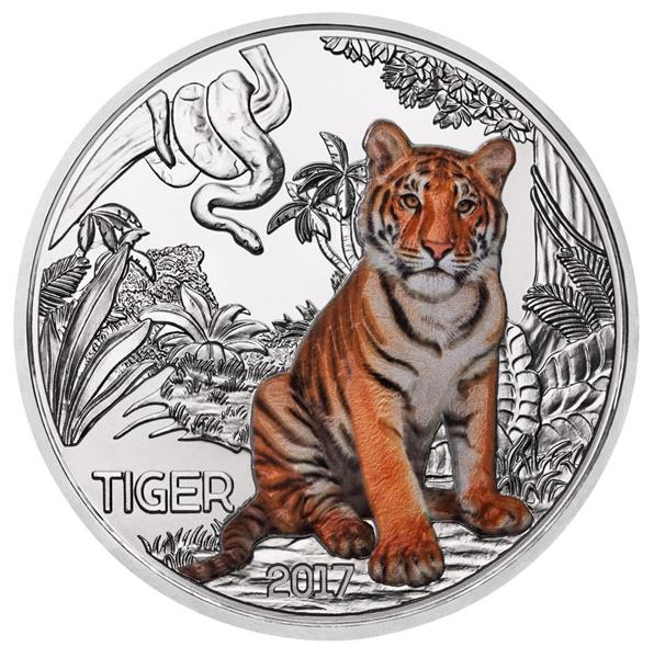 Grote foto oostenrijk 3 euro 2017 tijger verzamelen munten overige