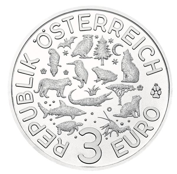 Grote foto oostenrijk 3 euro 2017 tijger verzamelen munten overige