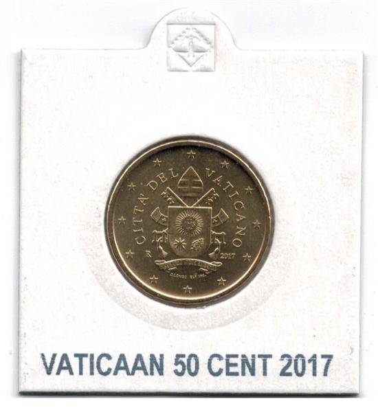 Grote foto vaticaan 50 cent 2017 unc verzamelen munten overige