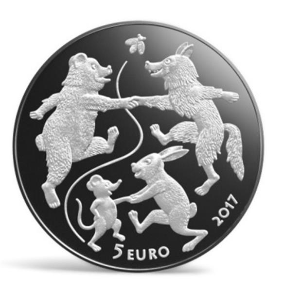 Grote foto letland 5 euro 2017 de want van de oude man verzamelen munten overige