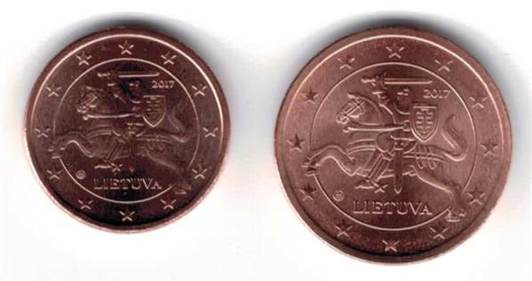 Grote foto litouwen 1 en 2 cent 2017 unc verzamelen munten overige