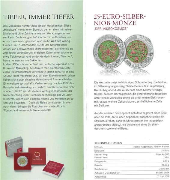 Grote foto oostenrijk 25 euro 2017 mikrokosmos verzamelen munten overige