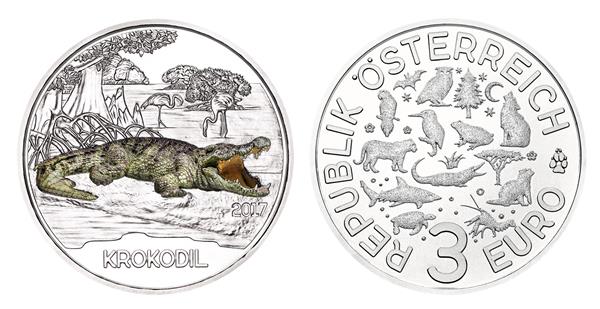 Grote foto oostenrijk 3 euro 2017 krokodil verzamelen munten overige