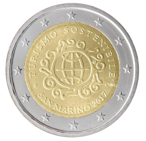 Grote foto san marino 2 euro 2017 duurzaam toerisme verzamelen munten overige