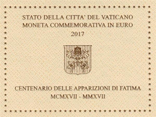 Grote foto vaticaan 2 euro 2017 fatima verzamelen munten overige