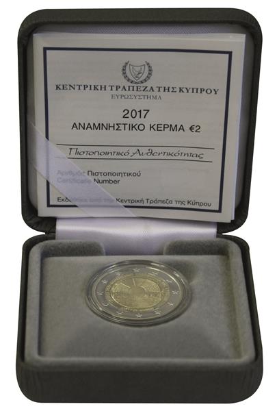 Grote foto cyprus 2 euro 2017 paphos proof verzamelen munten overige
