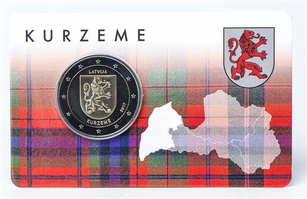 Grote foto letland 2 euro 2017 kurzeme coincard verzamelen munten overige